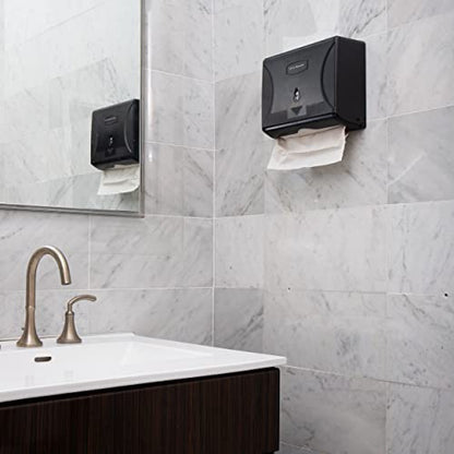 Mind Reader Paper Towel Dispenser, Tri-Fold Towel Holder, Restroom, Wall Mount, Bathroom, Black - color: Black