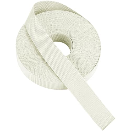 Woven Webbing Straps, 1 Inch Wide Polypropylene Webbing Tote Bags Leash Straps for Making Bag Handles, Dog Collars, Crafts Outdoor Supplies, 3.5 Yards White - color: Off-White, size: 3.5 Yards