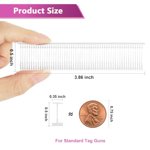 PAG-Mass 0.5 inch Standard Tagging Gun Fasteners Tag Barbs Attachments Price Tag Gun Refill for Clothing, 5000pcs, Transparent - color: Transparent, size: 0.5 inch (Standard)