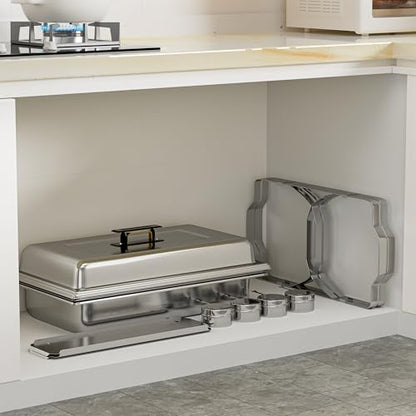 IMACONE Rectangular Chafing Dish Buffet Sets of 2, 8QT - color: Silver, size: 2-Pack