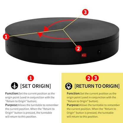 7.9In Remote Motorized Electric Turntable Rotating Display Stand Spinning Rotating Platform 360 Photography Turntable lazy susan base giratoria para for Photography,Display (Load Range:40~100lbs) - size: 7.9inch/Black/100Lbs Load