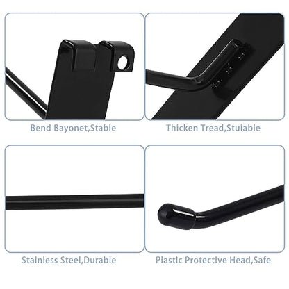 4" Black Gridwall Hooks 32 Pcs with Protective Head - color: 32 Pcs, size: 4‘’