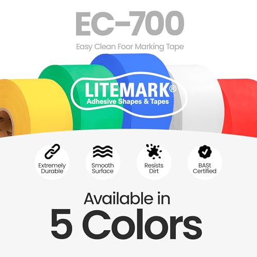 DuraMark EC700 Floor Marking Tape for Concrete and Pavement | Industrial Marking Tape for Warehouses | Long-Lasting | High Durability, Blue, 4 Inches by 36 Feet - color: Blue, size: 4 In X 36 Ft