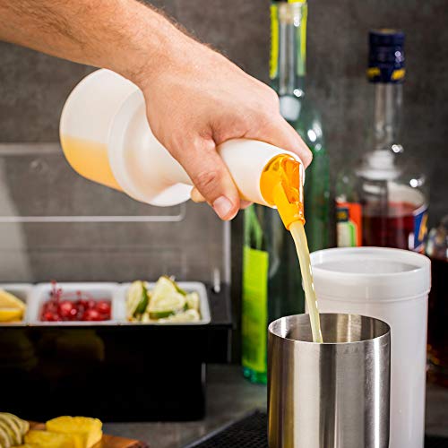 Restaurantware Plastic Storage Container Bottle, Quick Pour, 0.5 qt - color: Yellow, size: 16 Ounces