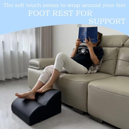 Foot Rest for Under Desk at Work.Multifunctional 3-Tier Foot Stool - color: Standard-black