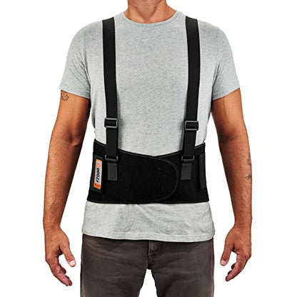 Ergodyne ProFlex 2000SF Back Support Brace, 8.5" Spandex, V-Shape Design and Patented Stays for Added Support, 2XL,Black - size: 11286