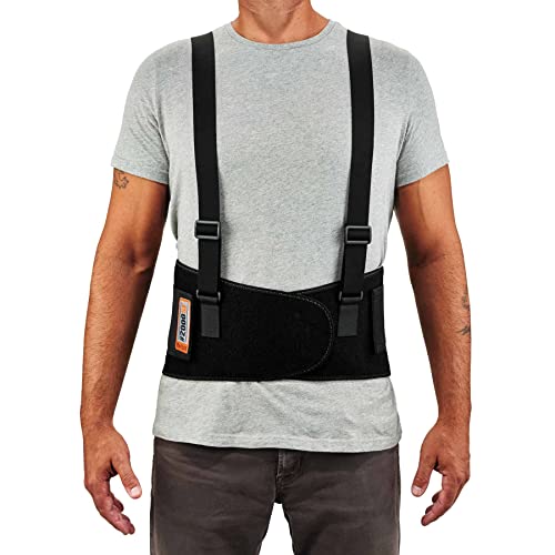 Ergodyne ProFlex 2000SF Back Support Brace, 8.5" Spandex, V-Shape Design and Patented Stays for Added Support, Small , Black - size: 11282