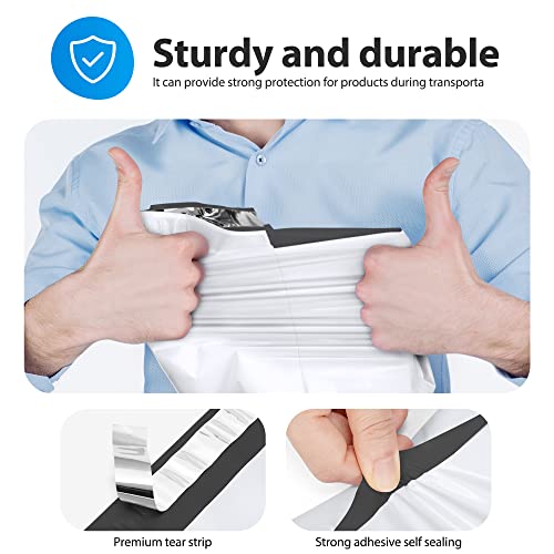 Fuxury 12x15.5" Poly Mailers 100Pcs,Sturdy Shipping Bags for Clothing,White - color: White, size: 12x15.5" 100pcs