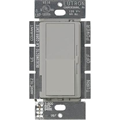 Lutron Diva Dimmer Switch for Incandescent Bulbs, 1000-Watt/Single-Pole Preset, DV-10P-GR, Gray - color: Gray