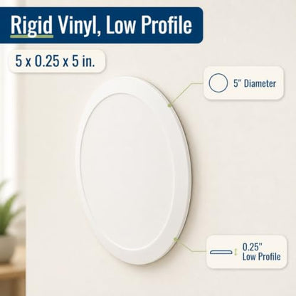 Prime-Line Wall Protector, Self-Adhesive, 5 in. Diameter, White Vinyl - color: White