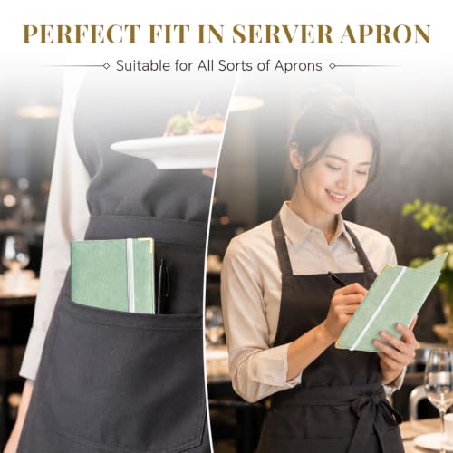 Server Book,7 Pocket Zipper Organizer,Server Books for Waitress - color: Green