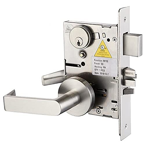 Commercial Heavy Duty Mortise Lock Handle Set for Entrance/Office Front Door F20 - color: Rose / Entry