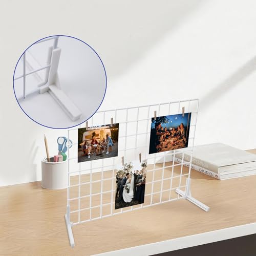 2 Sets Wall Grid Decorative Panel with Base for Photo Display