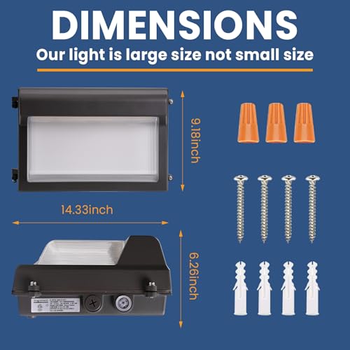 120W LED Wall Pack Light, 4000K/5000K/6500K 3CCT, 80W/100W/120W Selectable