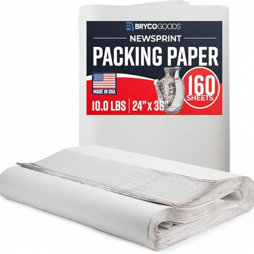 Bryco Goods Large Packing Paper, 24" x 36", 160 Sheets, 10 lbs, Made in USA - size: 24" x 36" (160 Sheets)