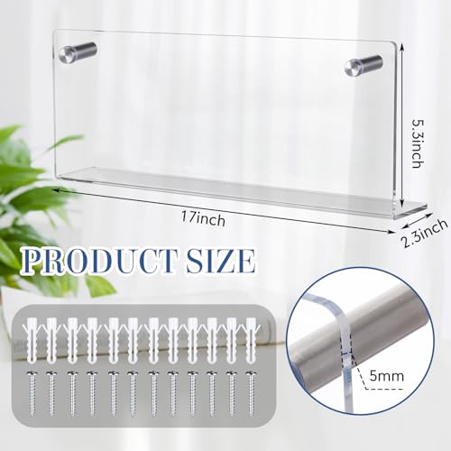 6 Pack Clear Acrylic Magazine Holder Wall, Brochure, 17 Inch - size: 17 Inch