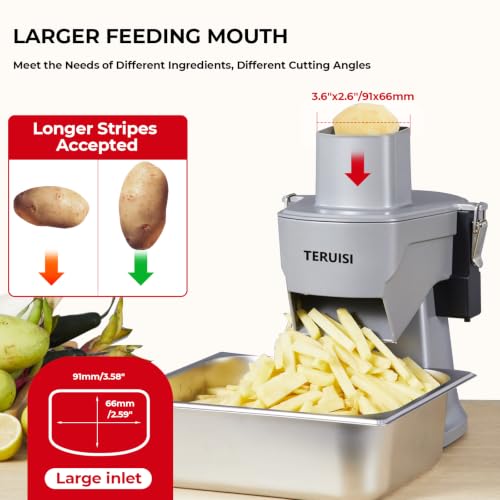 2-In-1 Electric Vegetable Dicer Strip Cutter, 200W Electric Vegetable Chopper with 4 Size Dicing Blades & Strip Cutter Blade, Food Processor Cutter Machine for Commercial & Home Use - size: 2-In-1 Electric Vegetable Chopper