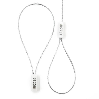 20pcs Security Marking Cable Seals Tamper Proof Steel Wire Seal Numbered Shipping Seals Disposable Pull Tight Self-Locking Cable Seal Truck, Trailers, Cargo, Containers Seal Ties Straps (White, 20pcs) - color: White, size: 20pcs