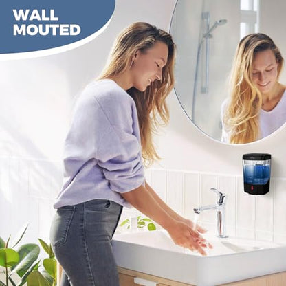 interhasa! Automatic Soap Dispenser Wall Mount 20oz Refillable Liquid Hand Sanitizer Dispenser Commercial Soap Dispenser for Bathroom Support Liquid Gel - color: Black