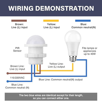 3-Pack Motion Sensor Light Switch for Existing Lights