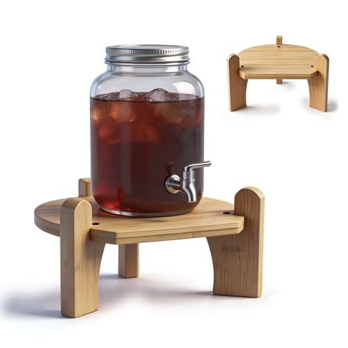 Beverage Dispenser,Water Dispenser and Beverage Dispenser – Bamboo Stand for Countertop, Perfect for Home and Party Use