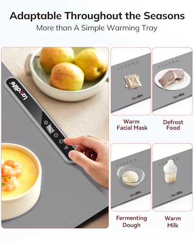 Electric Warming Mat 24x16, Foldable Food Warmer for Parties - color: Charcoal, size: 24x16 inch