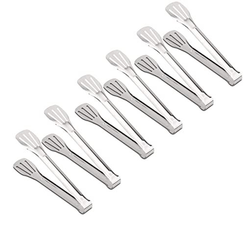 Serving Tongs Kitchen Tongs,Buffet Tongs, Stainless Steel Food Tong Serving Tong,small tongs 6 Pack (9 Inch) - size: 9 Inch
