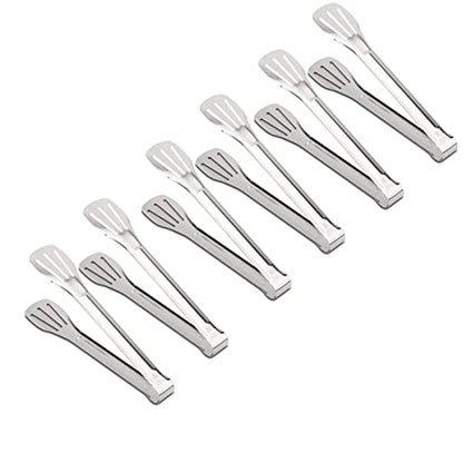 Serving Tongs Kitchen Tongs,Buffet Tongs, Stainless Steel Food Tong Serving Tong,small tongs 6 Pack (9 Inch) - size: 9 Inch