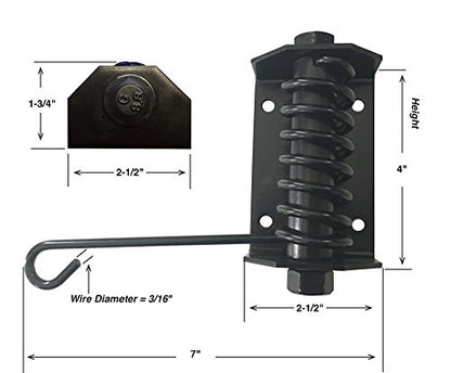 Flat Gate Closer, Powder Coated, Self Closing Adjustable Gate Closer for Wood and Vinyl Gates, Works Great for Yard, Pool and Dog Gates, Outdoor Gate Spring – Made in USA
