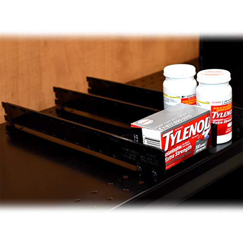 Black Extendable Adjustable Depth Gondola Shelf Dividers for Shelves 14" to 22" D, 10 Pack - size: 10 Pack