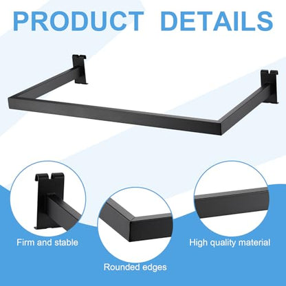 Yaocom 2 Pcs U Shaped Handrail for Gridwall, 24 Inch Metal Bracket, Black