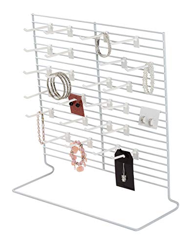 SSWBasics 24-Peg White Wire Countertop Rack - 18 in W x 20 in H - size: 24 Peg