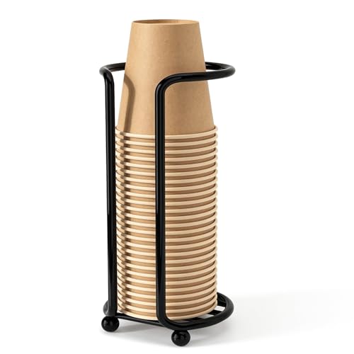 1 Row Balck Cup Dispenser for Bathroom Metal Mouthwash Cup Holder - color: Black, size: 1 ROW