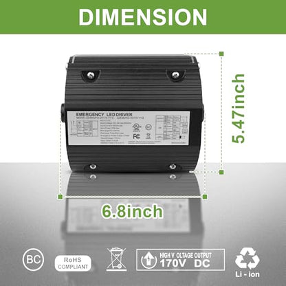 25W LED Emergency Backup Driver for Dimmable UFO High Bay Light Up to 200W
