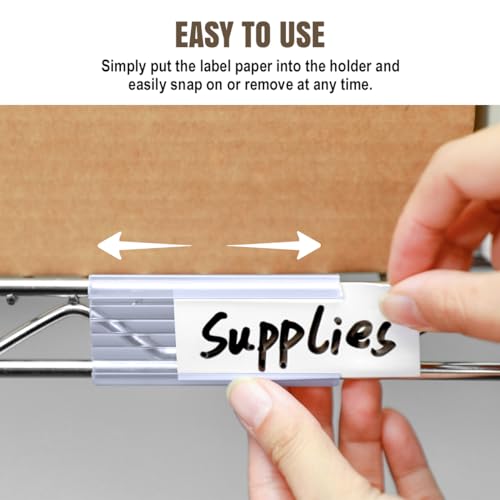 Lenink 30Pcs Wire Shelf Label Holders,Plastic Wire Rack Label Holder,Compatible with Metro 1-1/4in Shelves,Label Area 3in Lx1.25in H (Label Paper Insert Included) (Pack of 2) - color: Transparent, size: 3in (Pack of 2)