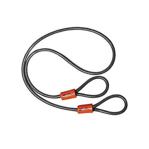 BV 2.5FT Bike Cable with Loops - 5mm (3/16 Inch) Cut-Resistant Braided Steel Cable - Versatile & Weatherproof - Small Security Cable Lock, Security Chain for Padlock, Chain Lock, Wire Lock - color: Single, style: 2.5 FT
