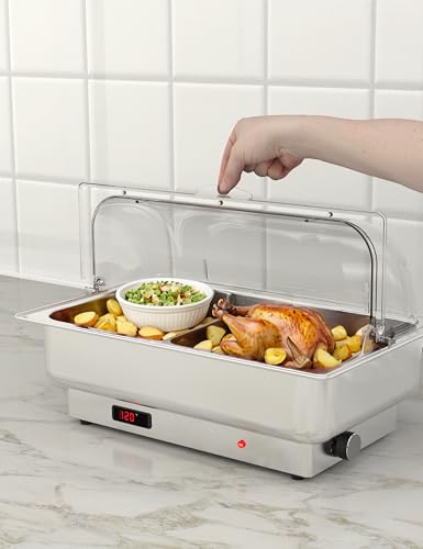 GarveeHome Electric Chafing Dish Buffet Set with 1 * 9 QT Full-Size Pan - size: 1 x 1/1 Size Pan