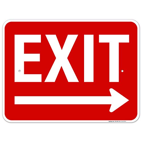 Exit Sign, with Right Arrow - size: 18x24