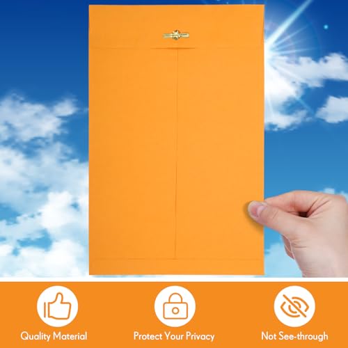 Teling 50 Pcs Manilla Clasp Envelopes Kraft Closure - color: Yellow, size: 7*10