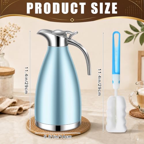 Uiifan 2 Pcs 68oz Thermal Coffee Carafe,Khaki Blue, Pink - color: Khaki Blue, Pink