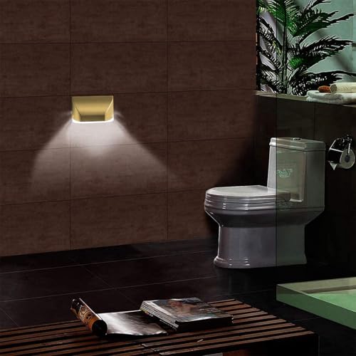 Key Light Door Lights, Small Motion Sensor Light with 4 LED Bulbs, Battery Powered Night Lights for Hallway, Stairway, Kitchen, Closet, Bedroom (2 Pack Gold) - color: Gold-2 Pack