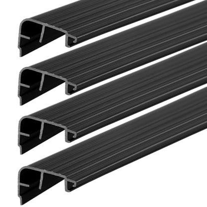 4 Pcs 36" L Fixed Vinyl Sill Threshold Cap 1-1/4 Inches High, Black - color: Black, size: 1-1/4,36 Inch