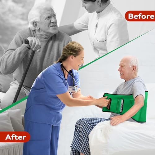Transfer Belt Transfer Sling for Elderly, Lift Assist Gait Belt for Seniors - color: Green