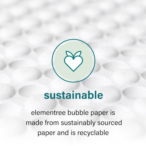 Elementree Paper Bubble Wrap Sheets for Packing, Moving, & Shipping - 12" x 12" x 250' - Eco-Friendly White Bubble Paper - Recyclable Cushioning Wrap - Made in the USA (01944) - size: 12" x 12" x 250' White