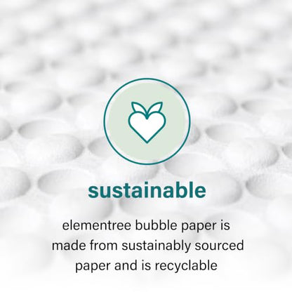 Elementree Paper Bubble Wrap Sheets for Packing, Moving, & Shipping - 12" x 12" x 250' - Eco-Friendly White Bubble Paper - Recyclable Cushioning Wrap - Made in the USA (01944) - size: 12" x 12" x 250' White