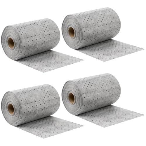 Oil Absorbent Pads Roll, 6 oz Oil Absorbent Mat 15" x 50' 4 Roll - color: Gray-4 Rolls, size: 15" W x 50' L, 6 OZ