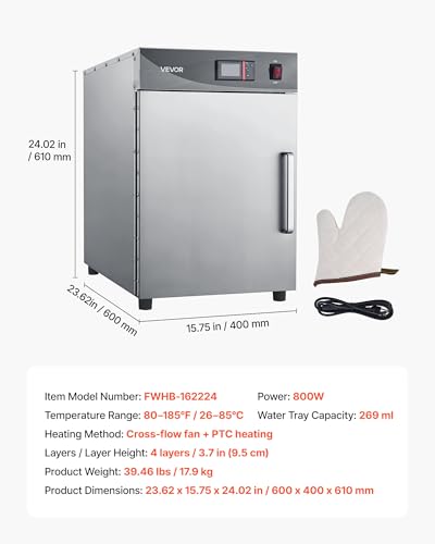 VEVOR Commercial Electric Food Warmer 4 Tier Stainless Steel Single-Door - size: 4 Tier