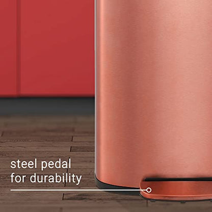 happimess Connor 2-Piece Stainless Steel Trash Can, Rose Gold - color: Rose Gold
