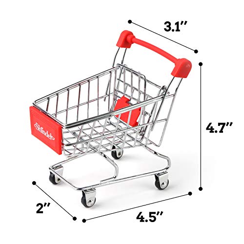 Shindel Mini Shopping Cart, Red Handle & Sign