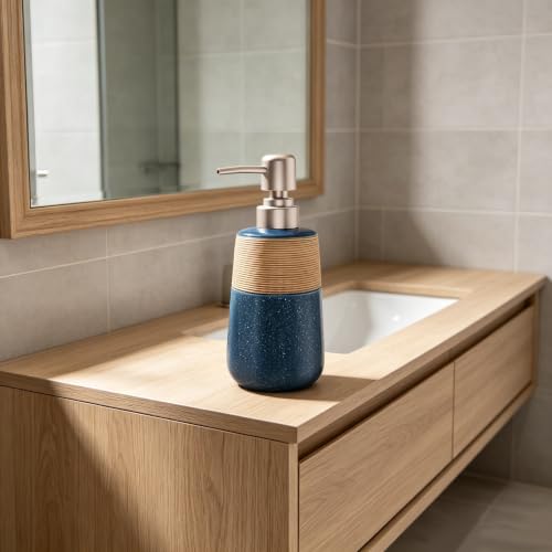 Hand Soap Dispenser, Ceramic Liquid Soap Dispenser for Bathroom Countertop Dish Hand Soap Dispenser for Kitchen Sink, Bathroom Lotion Bottle Dispensers Boho Kitchen Home Decor,15 OZ Blue - size: 1 x 15 Oz Soap Dispenser Blue